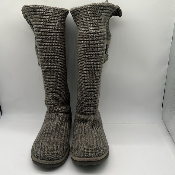 UGG Classic Cardy Knit Boots Womens Size 8 Gray - Picture 2 of 8